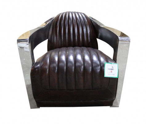 Lederen fauteuil Aviator clubfauteuil Art Deco loungestoel aviator