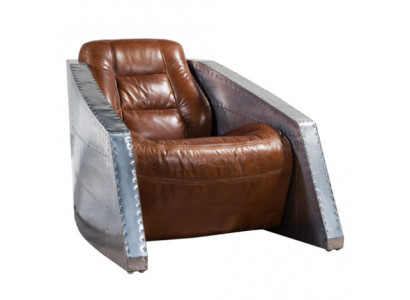 Leren vliegtuigstoel Clubfauteuil Lederen stoel Aviator Vintage