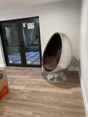 Ontwerp Retro Lounge Stoel Zitter Ei Bal Zilver Draaibaar Aviator Space