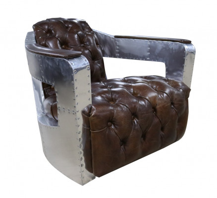 Mooie Vintage Chesterfield oorfauteuil clubsfauteuil vliegtuig