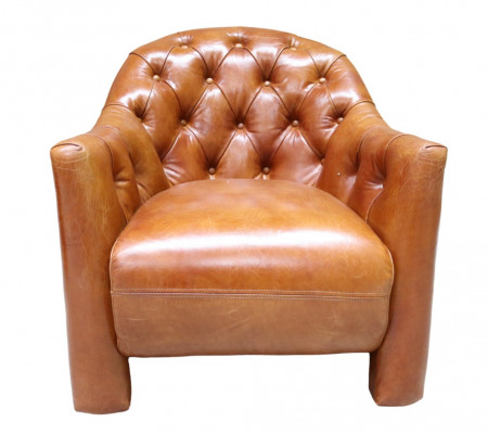 Lederen vliegtuigstoel clubstoel van leer Aviator vintage leer.