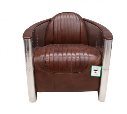Leren fauteuil Aviator clubfauteuil Art Deco cocktailfauteuil televisiestoel.