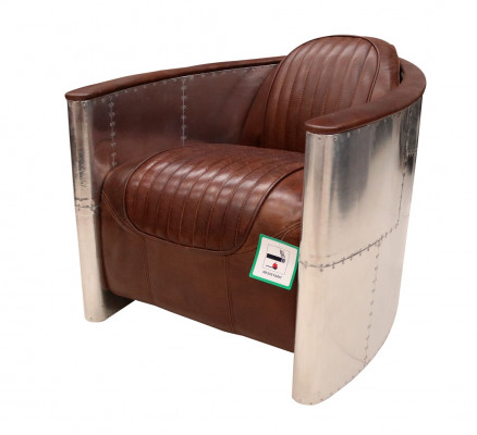 Leren fauteuil Aviator clubfauteuil Art Deco cocktailfauteuil televisiestoel.