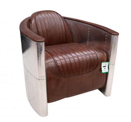 Leren fauteuil Aviator clubfauteuil Art Deco cocktailfauteuil televisiestoel.