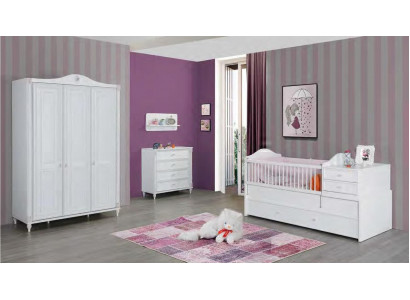 Kinderkamer 3-delige set Slaapkamer Kledingkast Commode Jeugdkamer Meubels