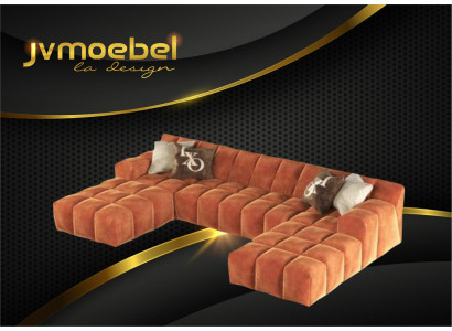 Ontwerp Chesterfield Velvet Moderne hoekbank U-vorm Woonlandschap Gestoffeerde bank Nieuw
