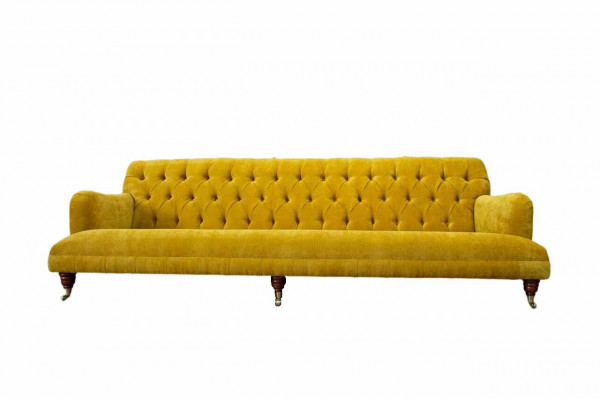 Ontwerp Chesterfield Chesterfield Stof Geel 5-zits Bankbekleding Nieuw