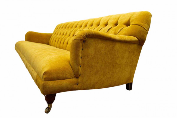 Ontwerp Chesterfield Chesterfield Stof Geel 5-zits Bankbekleding Nieuw