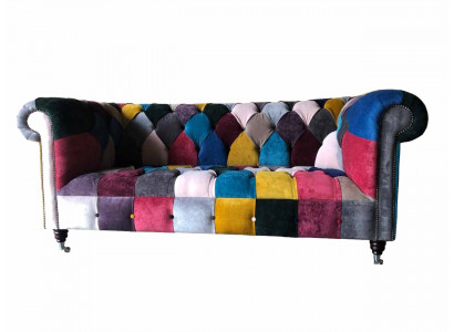 Chesterfield bank 3-zits bank gestoffeerde banken luxe stof design