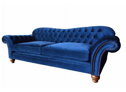 Driepersoonsbank 3-zitsbanken Blauwe Stoffen Woonkamer Luxe Zitplaatsen xxl groot