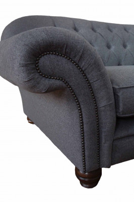 Moderne bank 3-zits luxe textiel bank grijs banken stof bekleding nieuw