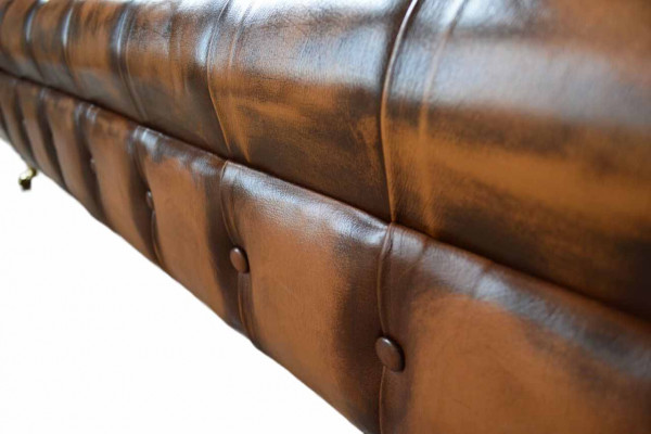 Bankstel 4-zits Chesterfield design Luxe bank Gestoffeerde bank Nieuw Bruin