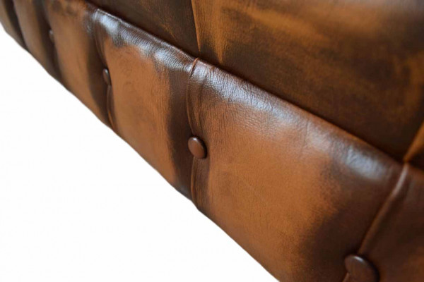 Bankstel 4-zits Chesterfield design Luxe bank Gestoffeerde bank Nieuw Bruin