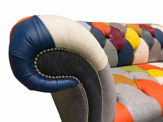 Chesterfield 3-zits stoffen designbank gestoffeerd textiel Moderne bank Nieuw