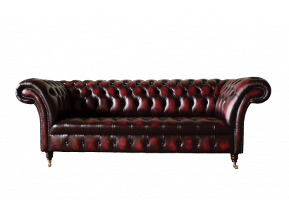 Chesterfield Leren Bank 3-Zits Bruin Designerbank Luxe Bekleding Nieuw