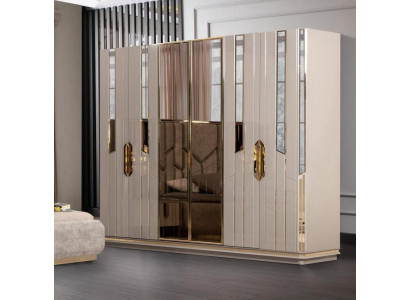 Kledingkast Houten kast Moderne garderobekast Kast Beige