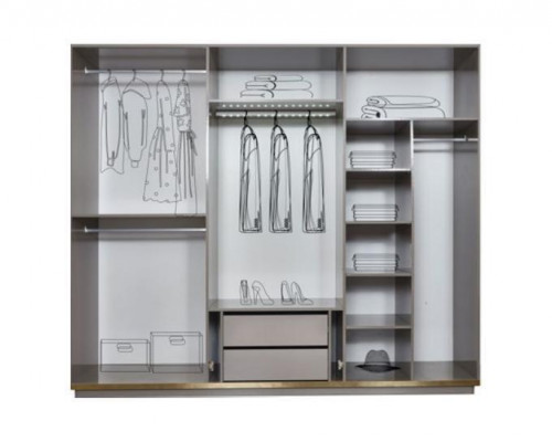 Luxe slaapkamermeubilair tweepersoonsbed nachtkastjes Grijs 4-delig kast bed