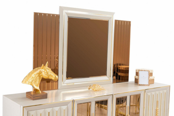 Luxe eetkamerset eethoek eetkamermeubilair eettafel stoelen set 9-delig beige