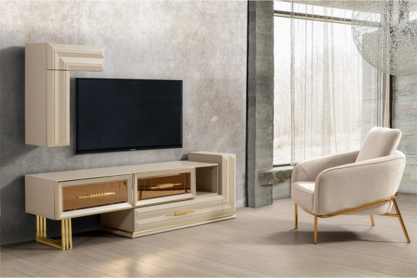 Woonkamer TV laagbord dressoir TV standaard wandkast Beige Modern