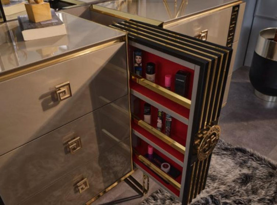 Luxe console make-up tafel kaptafel dressoir Grijs