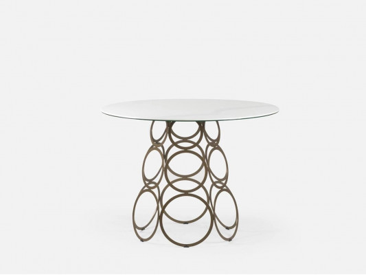 Eetkamertafel Eettafel Rond Keukentafel met Metalen Tafelpoten 100×100cm Nieuw