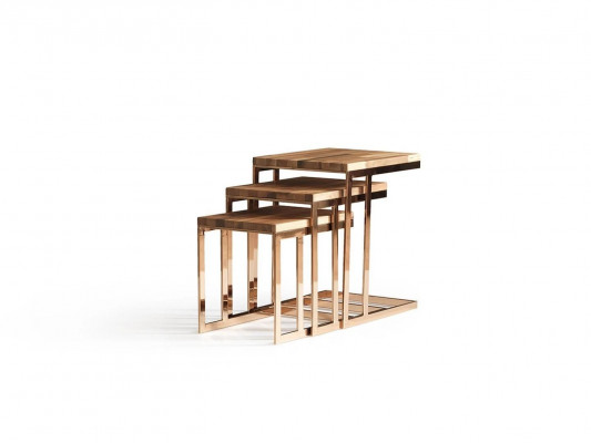 Moderne complete 3-delige bijzettafel inrichting woonkamer design meubelstukken