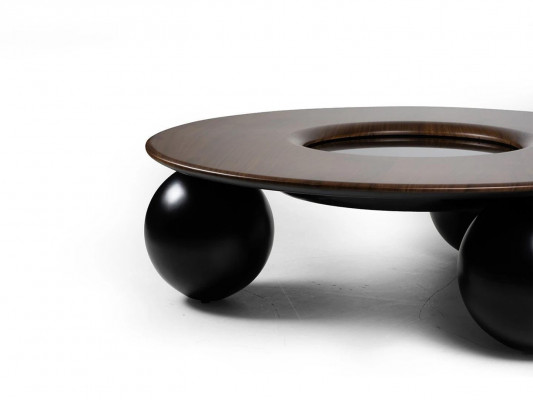 Luxueuze bruine ronde salontafel woonkamer designmeubels moderne inrichting