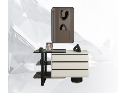Kaptafel console tafel met spiegel make-uptafel modern hout wit