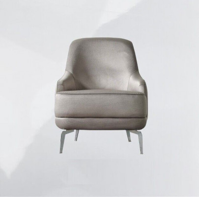 Fauteuil Oorfauteuil Cocktailsessel Stof Modern Grijs Zits Woonkamer