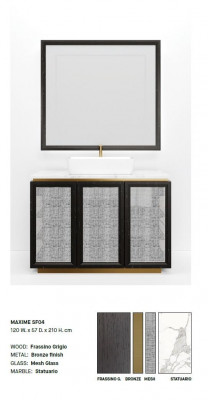 Klassieke zwarte wastafel Italiaanse wastafel voor de badkamer Nieuw