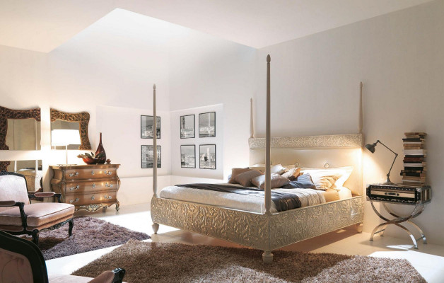 Tweepersoonsbed meubelbed Italië Bizzotto bedden gestoffeerd luxe slaapkamerbed