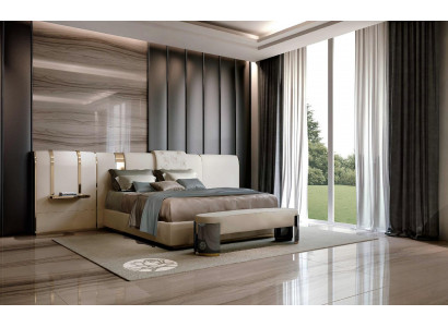 Luxe slaapkamer bed tweepersoonsbed meubelontwerpen Italië Bizzotto bedden bekleding