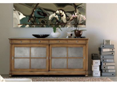 Laden dressoir dressoir bruin massief houten kast meubels laden