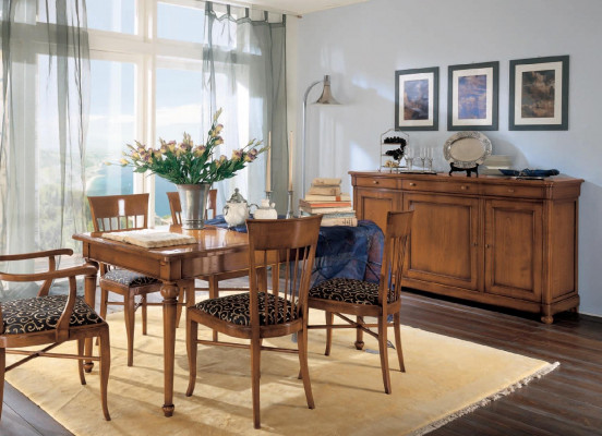 Meubilair inrichting groep tafel + 4 stoel set 5-delig. Eettafelset eetkamer.