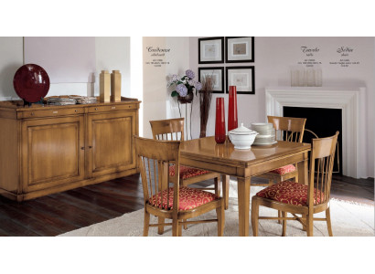 Eetkamerset Tafel 4x stoelen Tafelset Groep Garnituur Set Italië Hout