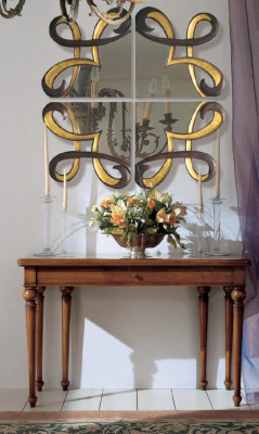 Console tafel Spiegel dressoir 2 delige set Nieuw hout Italiaanse meubelstijl Modern
