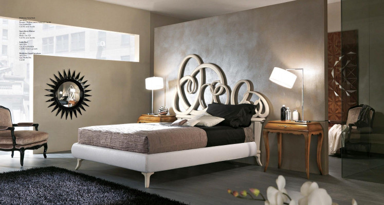 Bedden bekleding hout ontwerper dubbele bedframes bedframes bed Italië meubels
