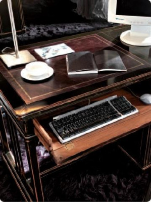 Schrijftafel secretaire Italiaanse meubels tafel stoel set kantoor 2-delig inrichting