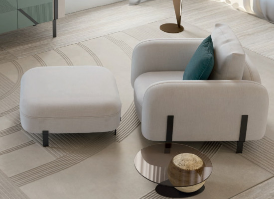 Zetel Luxe Design Design Zetel Textiel Woonkamer Italiaanse meubels Lounge