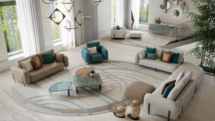 Zetel Luxe Design Design Zetel Textiel Woonkamer Italiaanse meubels Lounge