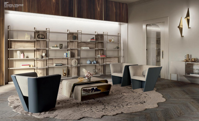 Sideboard Woonkamer meubels Sideboard Glasplank Design Bizzotto Natuurlijk houten meubels
