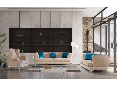 Beige bankstel 3+2+1 zits luxe gestoffeerde bankstellen Stijlvolle meubels