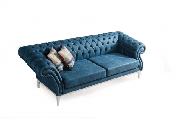 Groen-gele bankstel designer driezits luxe fauteuil 3+3+1 set.