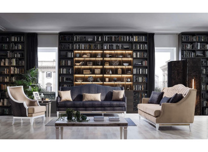 Moderne woonkamer bankstel bekleding driezitter design fauteuil 3-delig