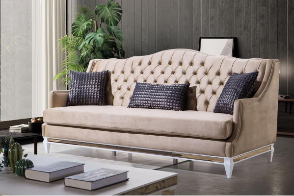 Moderne woonkamer bankstel bekleding driezitter design fauteuil 3-delig