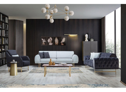 Zwart-witte bankstel 3+3 zits Stijlvolle eenzitter fauteuil Banken