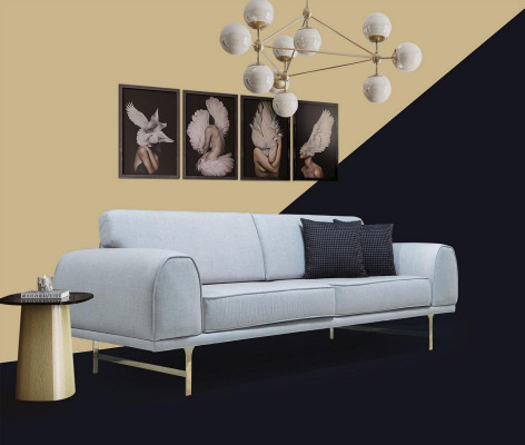 Zwart-witte bankstel 3+3 zits Stijlvolle eenzitter fauteuil Banken