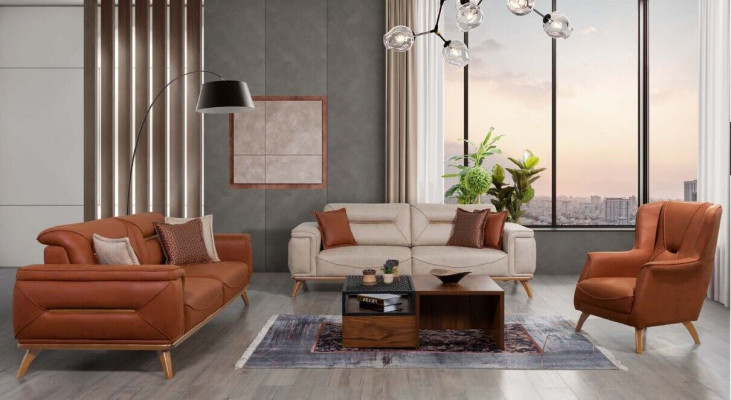 Woonkamer ontwerper zitmeubelen bankstellen 3-zits gestoffeerde fauteuil 3-delig