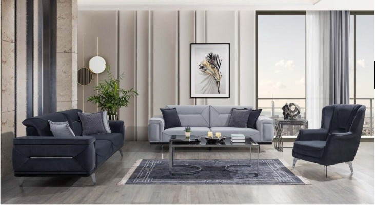 Grijze woonkamerbanken, designerbanken, 3-zits luxe fauteuils