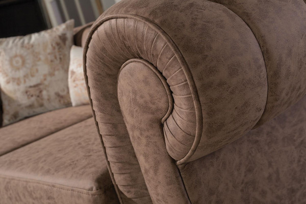Wit-Bruine Chesterfield zitgroep Designerbanken Luxe set 3+2+1